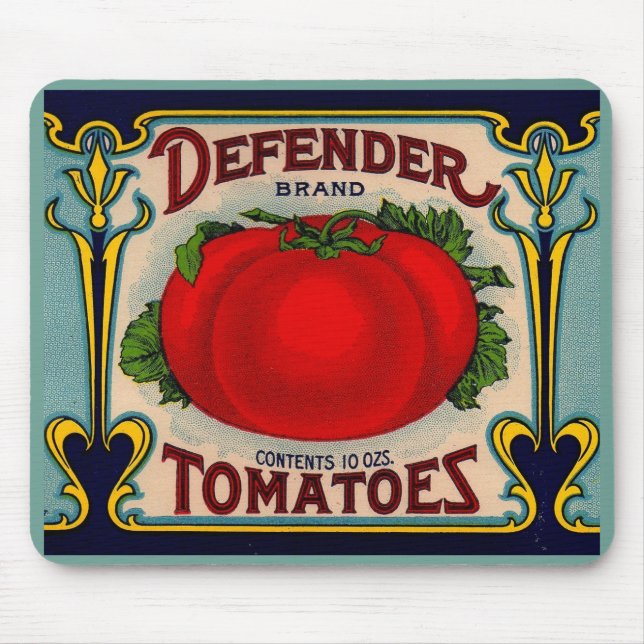 1910s Defender brand tomatoes label Mouse Pad (Front)