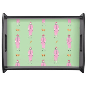 1910s Fashion Illustration Lady & Pekingese Dog Serving Tray