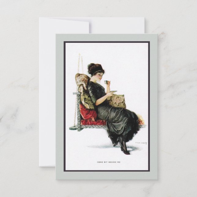 1910s Porch Swing Tea Party Invitation (Front)