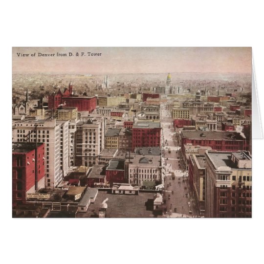 1910's View of Denver, CO from The D & F Tower Card