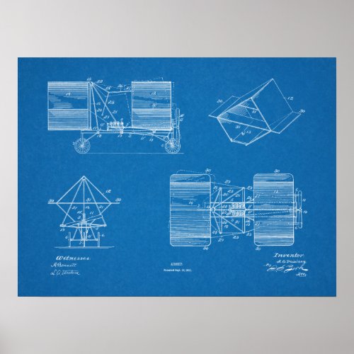 1911 Airship Airplane Patent Art Drawing Print