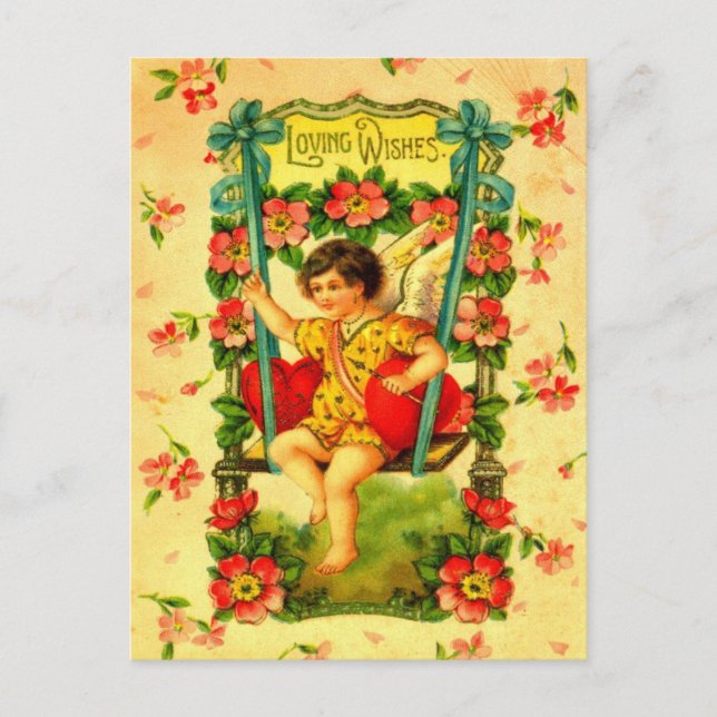 1911 Loving Wishes Valentine Love Holiday Postcard (Front)