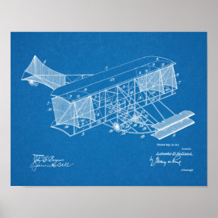 1911 Vintage Airplane Patent Art Drawing Print