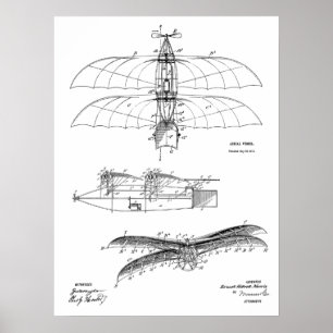 1911 Vintage Airplane Patent Art Drawing Print