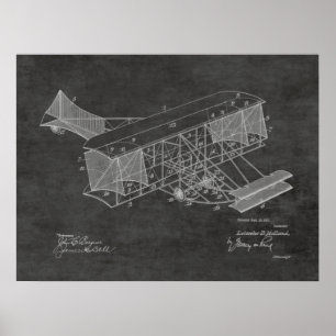 1911 Vintage Airplane Patent Art Drawing Print