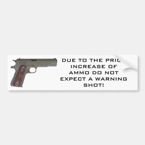 1911 Warning Shot Bumper Sticker