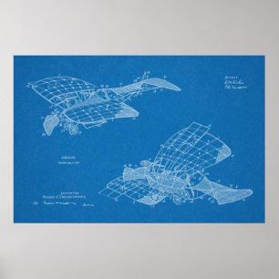 1912 Aeroplane Airplane Patent Art Drawing Print