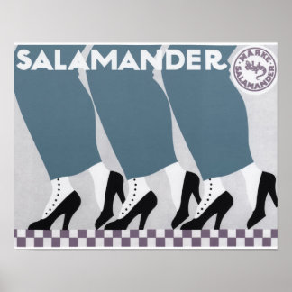 1912 Art Deco Ad Poster for Salamander Shoes