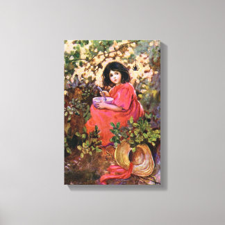 1912 FAIRYTALE BOOKART MISS MUFFETT WRAPPED CANVAS PRINT