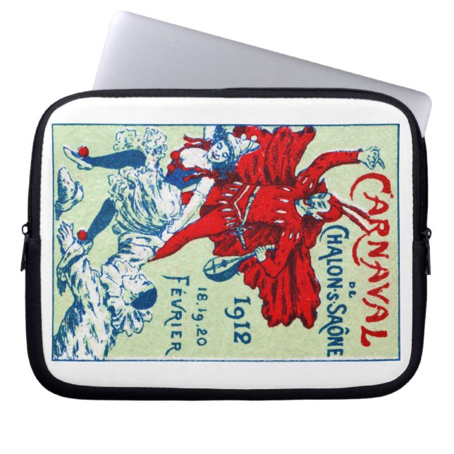 1912 French Carnaval Laptop Sleeve (Front)