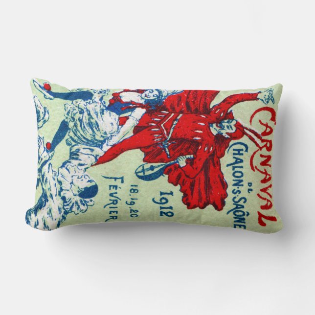 1912 French Carnaval Lumbar Pillow (Front)