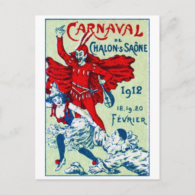 1912 French Carnaval Postcard (Front)