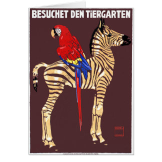 1912 Ludwig Visit The Zoo Zebra Macaw Poster Cards