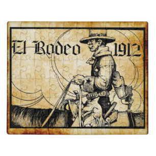 1912 Rodeo Cowboy Country western Art  Jigsaw Puzzle