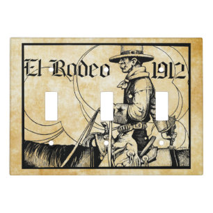 1912 Rodeo Cowboy Country western Art    Light Swi Switch Cover