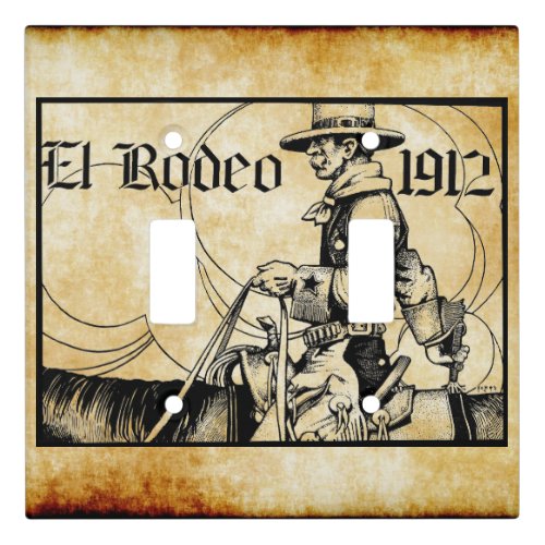 1912 Rodeo Cowboy Country western Art    Light Switch Cover