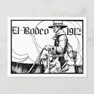 1912 Rodeo Cowboy Country western Art  Postcard