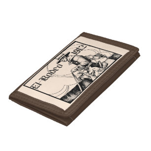 1912 Rodeo Cowboy Country western Art Trifold Wallet