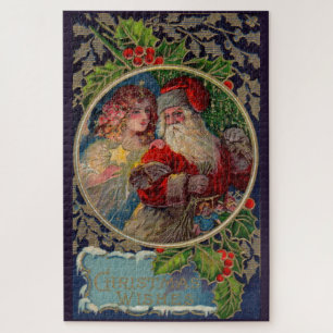 1912 Santa Claus and star angel Christmas Jigsaw Puzzle