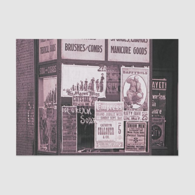 1912 Store Window Vaudeville Pro-Union Manicure Tissue Paper (Front)