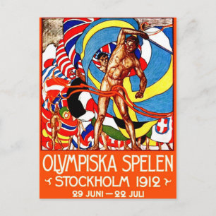 1912 Summer Olympics (vintage sports poster) ~ Postcard