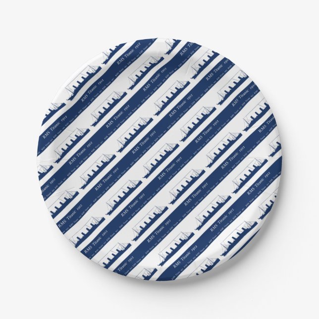 1912 Titanic 3 Paper Plates (Front)