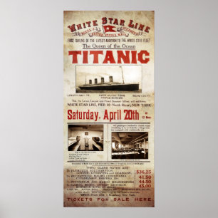 1912 TITANIC - QUEEN of the OCEANS Poster