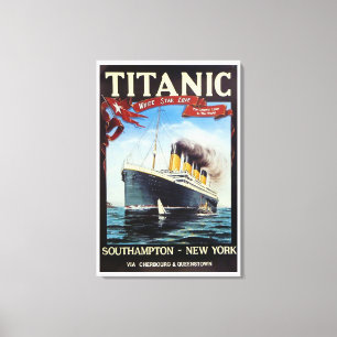 1912 Titanic White Star Line Vintage Canvas Print