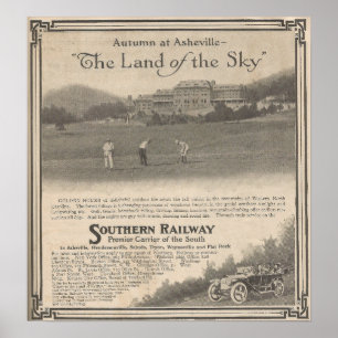 1913 Autumn at Asheville NC tourism ad Poster