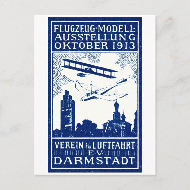 1913 Darmstadt Air Show Postcard (Front)