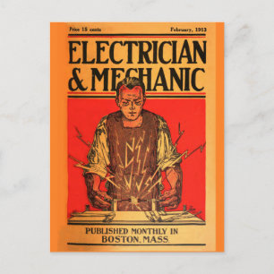 "1913 Feb-ElectricianandMechanic" Postcard