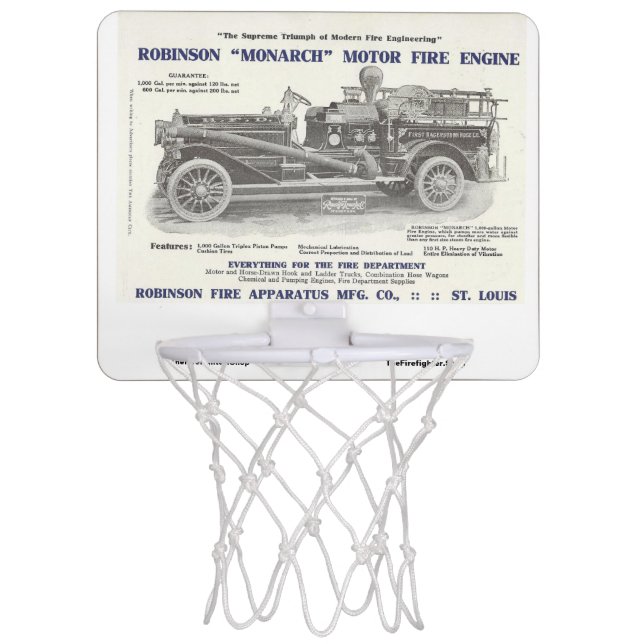 1913 Fire Truck Mini Basketball Hoop (Front)