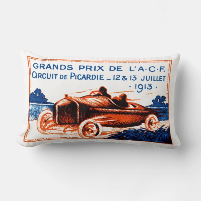 1913 Grand Prix Lumbar Pillow (Front)