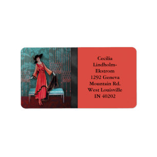1913 LUXE: VINTAGE FASHION in Red & Turquoise Label