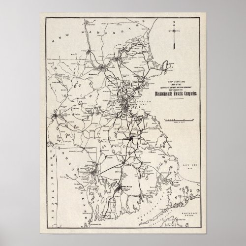 1913 map of the Lehigh Valley Transit Company Poster