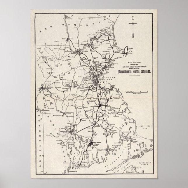 1913 map of the Lehigh Valley Transit Company Poster (Front)