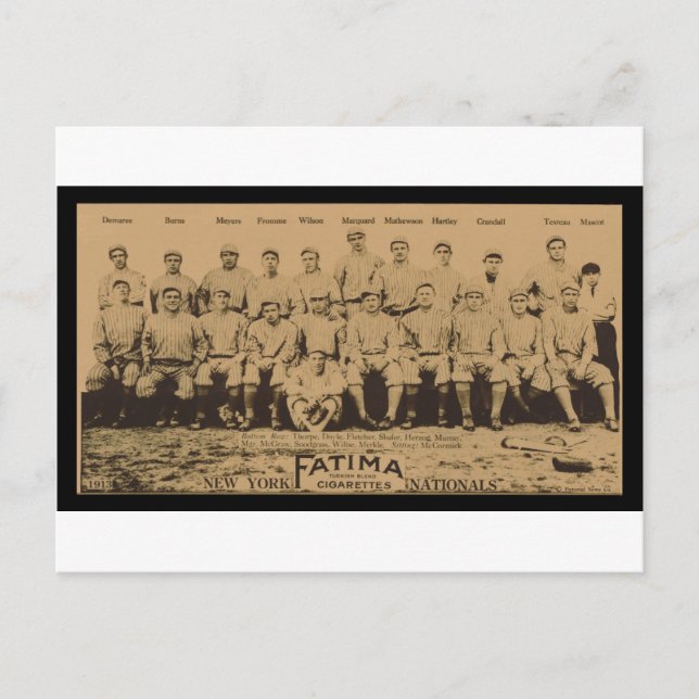 1913 New York Giants Fatima Tobacco Card Print (Front)