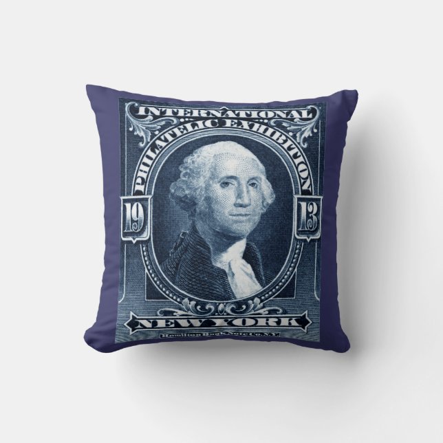 1913 New York Philatelic Exhibit Throw Pillow (Front)