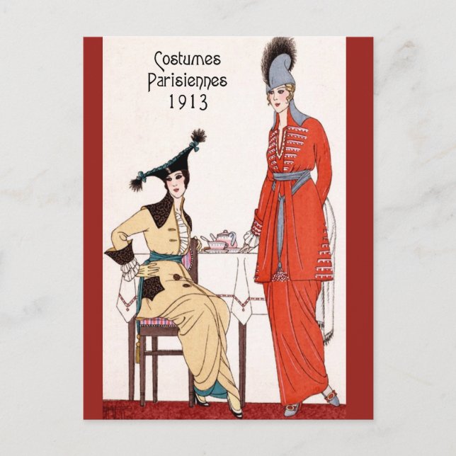 1913 Parisian Fashion Postcard (Front)