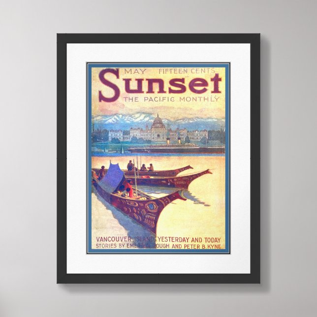 1913 SUNSET MAGAZINE, PACIFIC MONTHLY FRAMED ART (Framed Front)