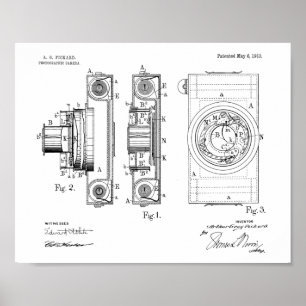 1913 Vintage Camera Patent Art Drawing Print