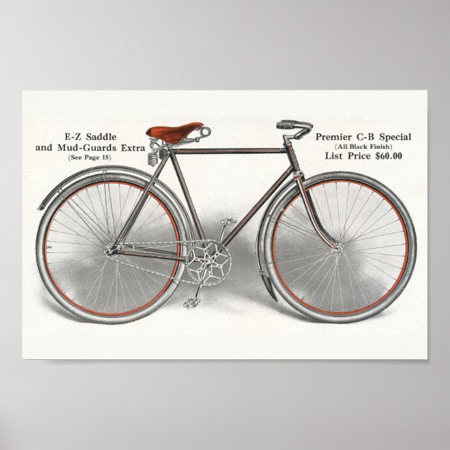 1913 Vintage Premier Special Bicycle Ad Art Poster (Front)