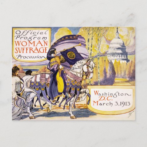 1913 Womens rights march Washington DC Postcard