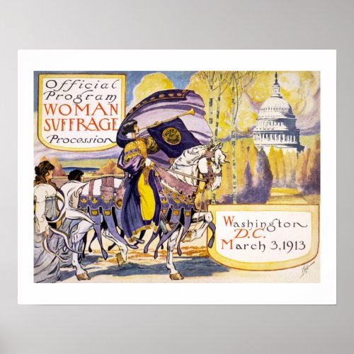 1913 Womens rights march Washington DC Poster