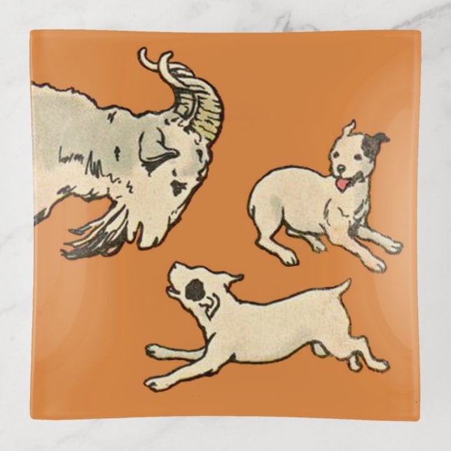 1914 billygoat and dogs trinket tray (Front)