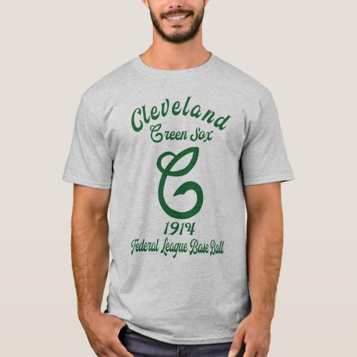 1914 Cleveland Green Sox Federal League Base Ball T_Shirt