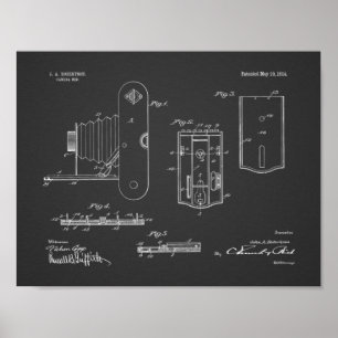 1914 Folding Camera Patent Art Drawing Print