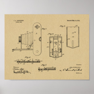 1914 Folding Camera Patent Art Drawing Print