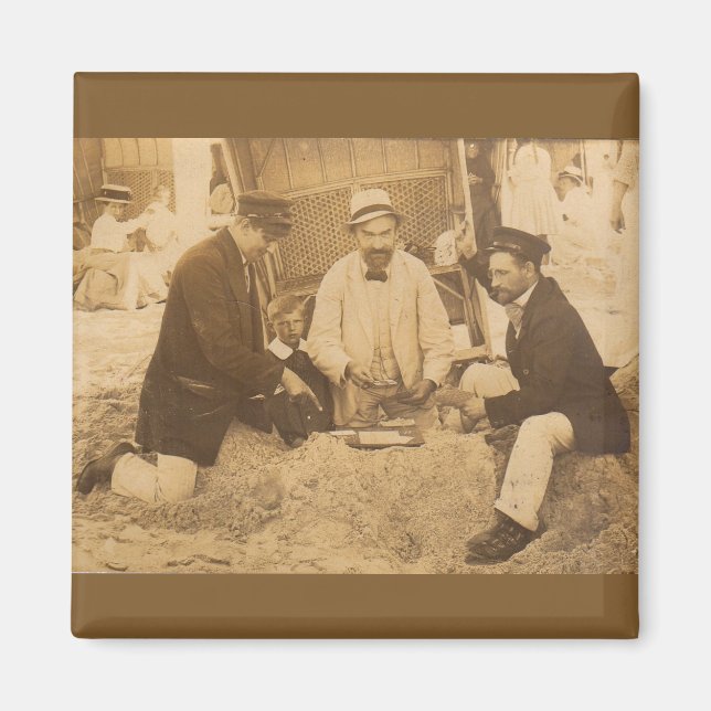 1914 fun on the beach in Germany RPPC Magnet (Front)