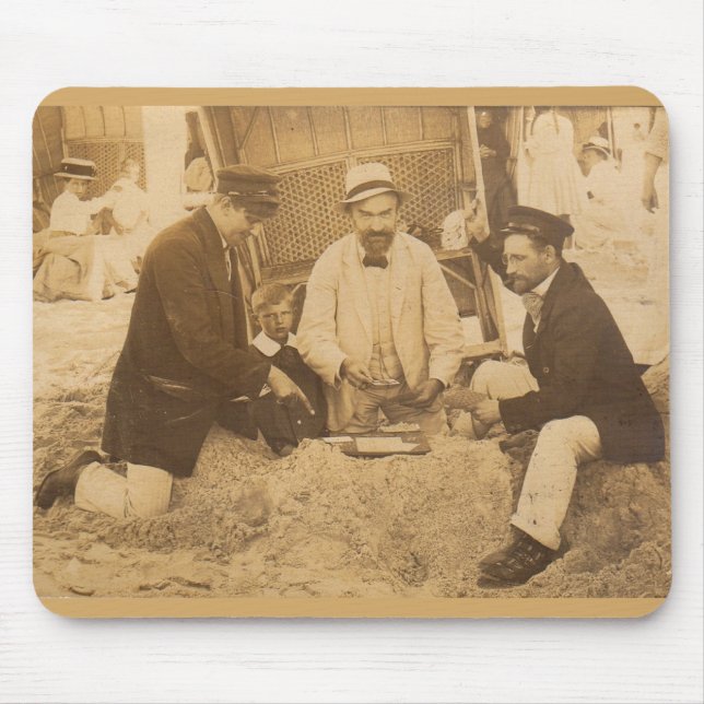 1914 fun on the beach in Germany RPPC Mouse Pad (Front)